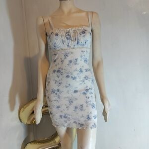 & Other Stories Blue Floral Mini Dress